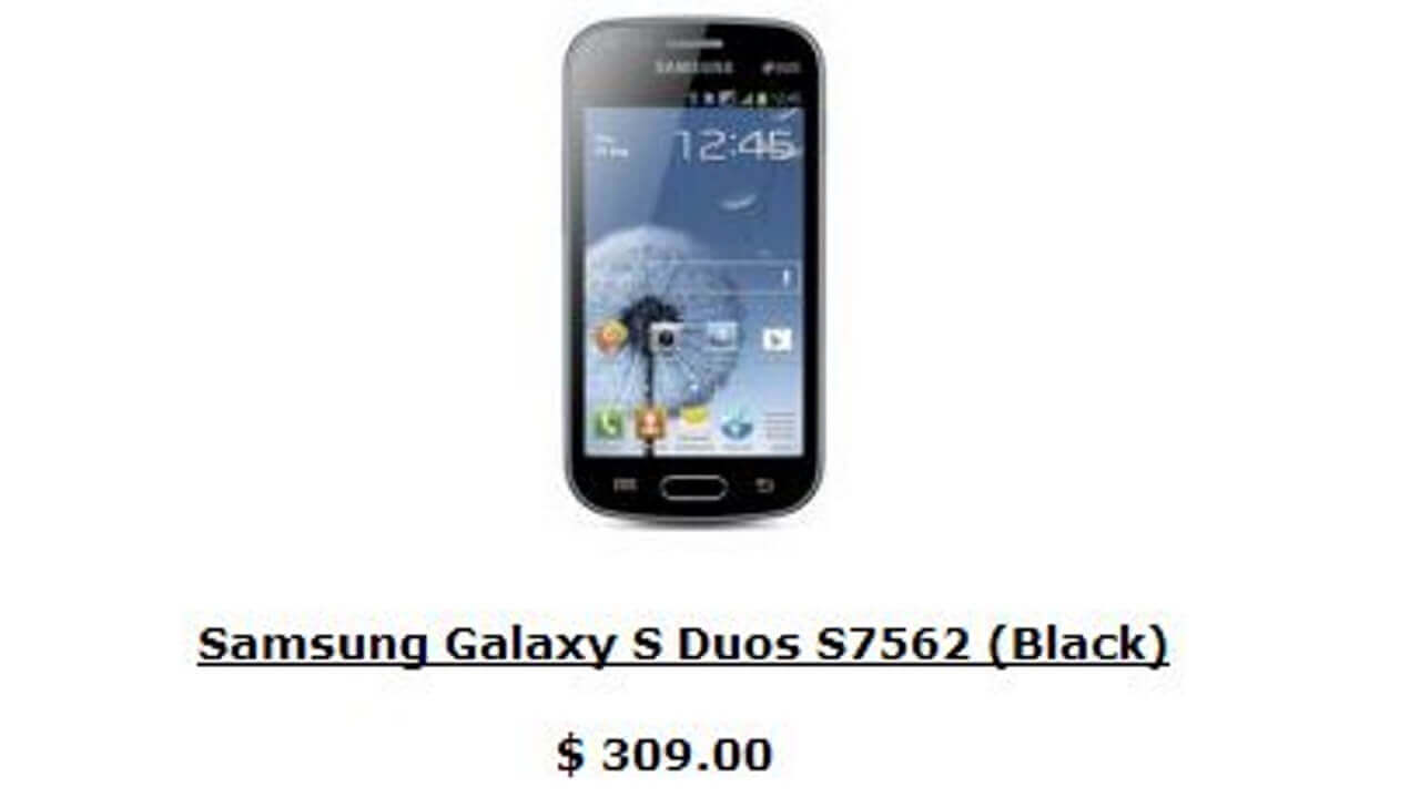 Galaxy S Duos S7562 BLACKが1ShopMobileに登場