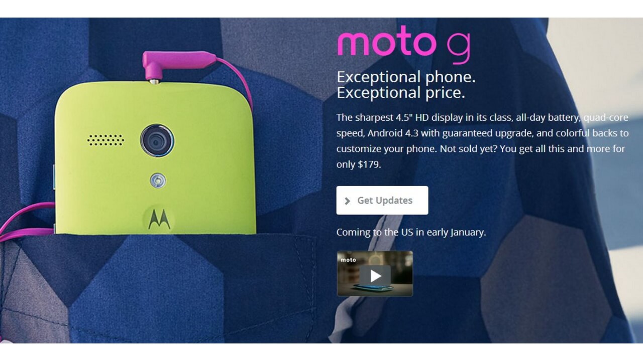 Moto G、英国Amazonからは直輸入可能