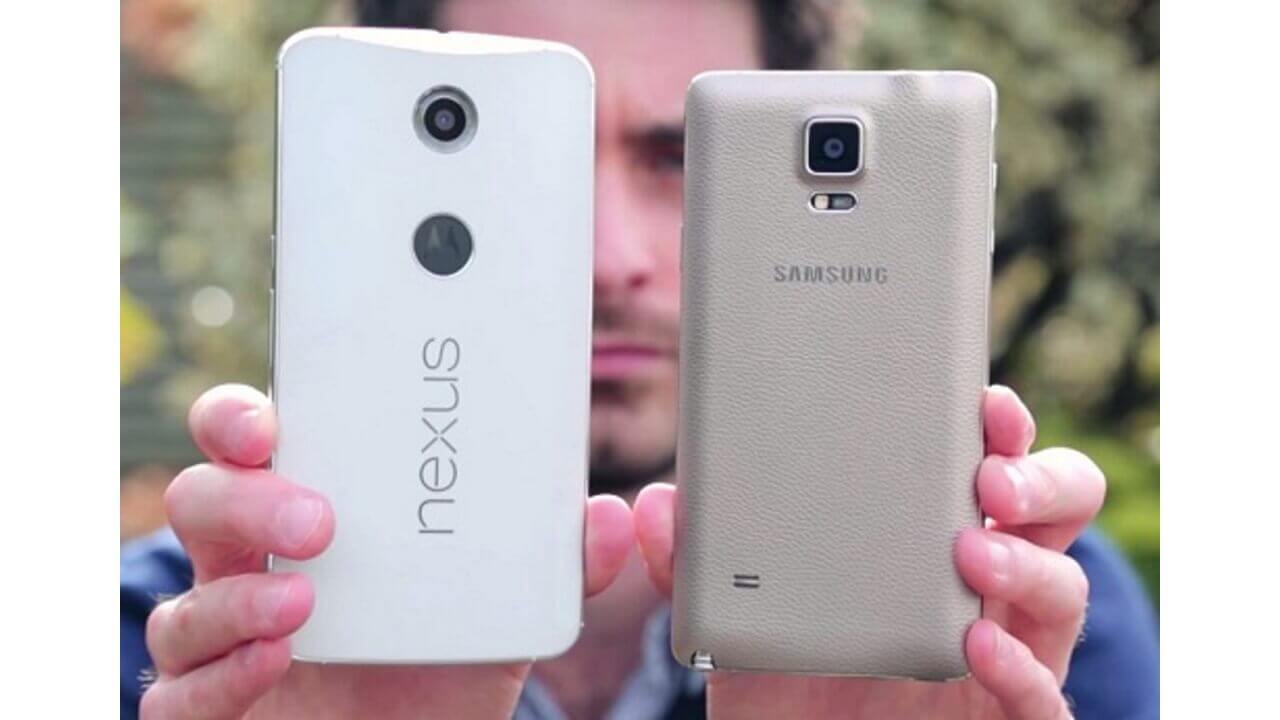 Nexus 6とGalaxy Note 4のサイズを比較した動画