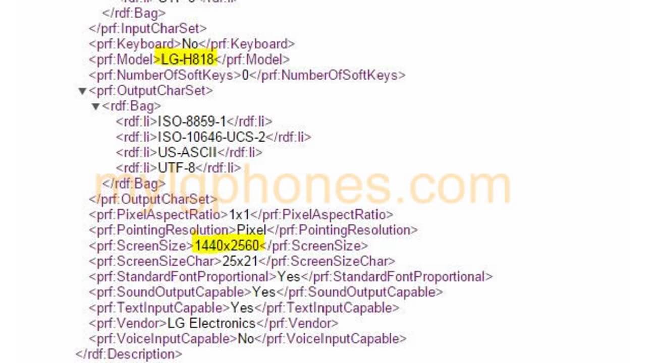「LG G4（LG-H818）」ユーザーエージェントプロファイル見つかる