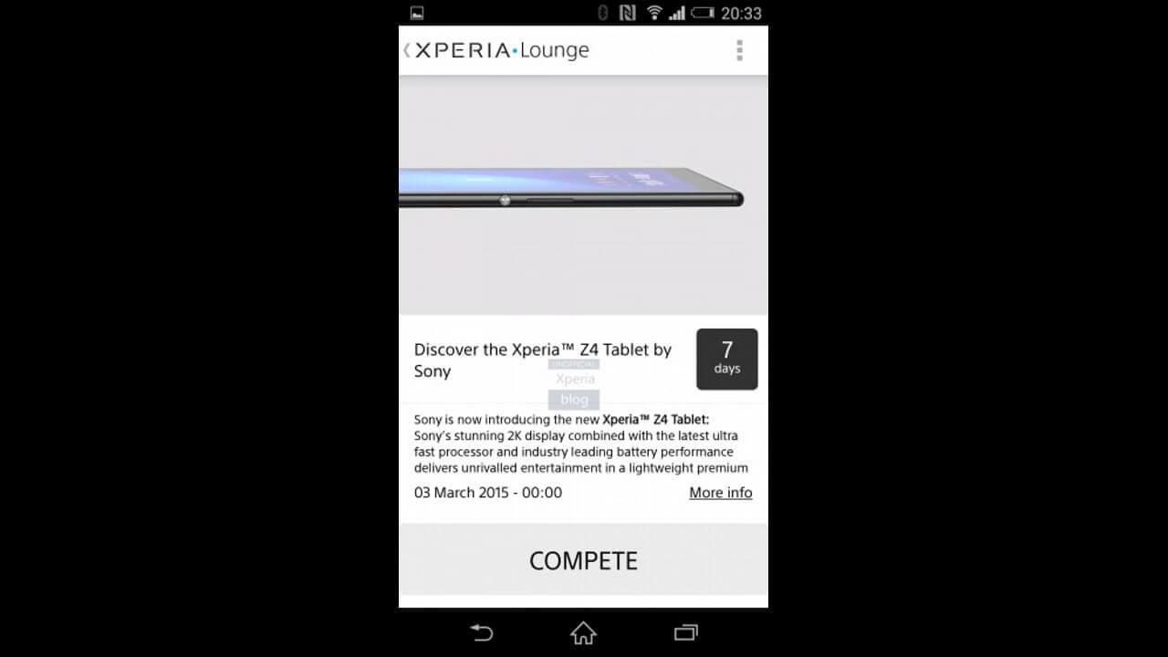 2Kディスプレイを搭載「Xperia Z4 Tablet」がSony公式アプリに登場