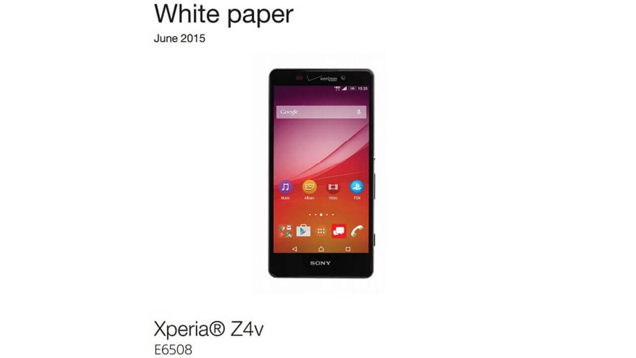 Verizon版「Xperia Z4v（E6508）」ホワイトペーパー公開