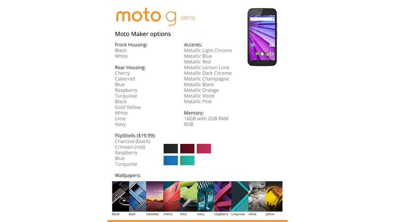 「Moto G（3rd Gen.）」のMoto Makerオプションが流出