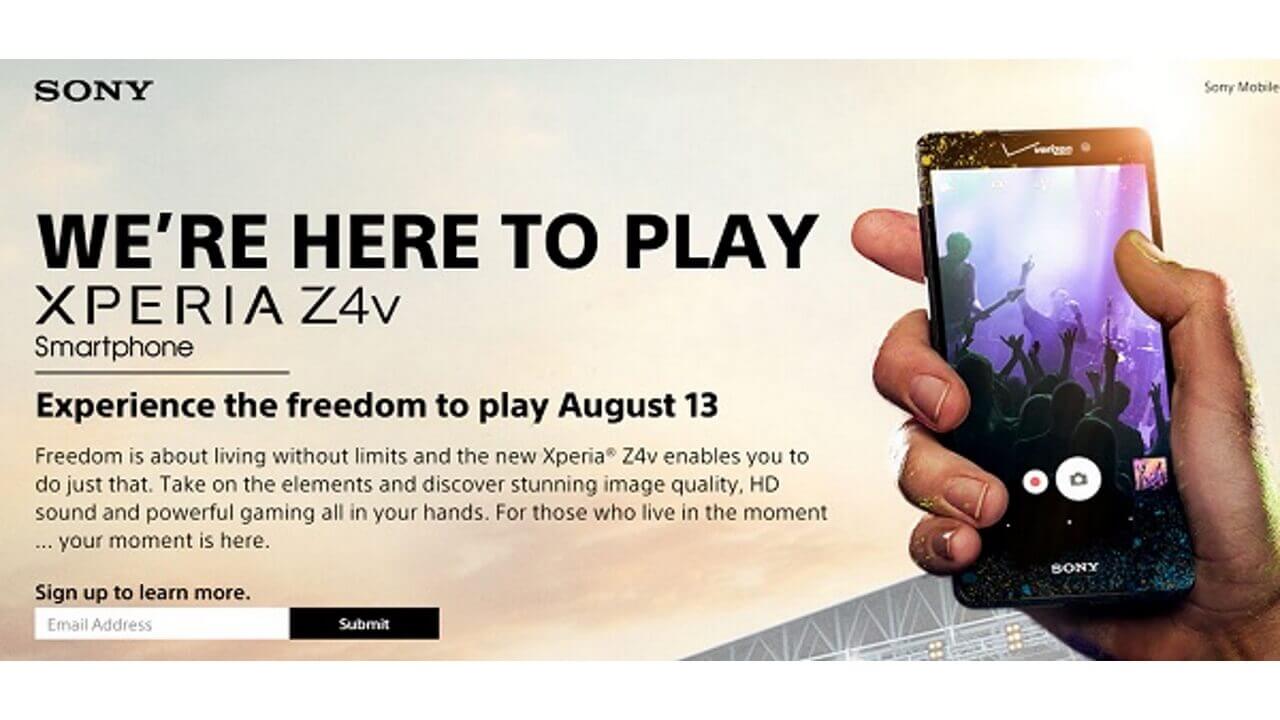 WQHDディスプレイ搭載Verizon版「Xperia Z4v」8月13日発売