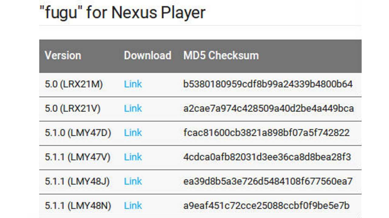 「Nexus Player/7（2013）」LMY48N/Pビルドファクトリーイメージ公開