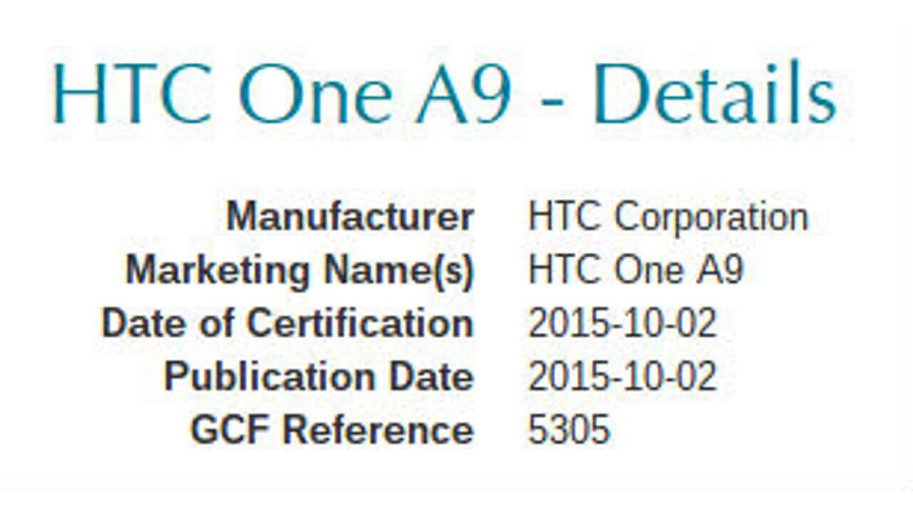 LTE Cat.6対応！「HTC One A9」GCF認証取得