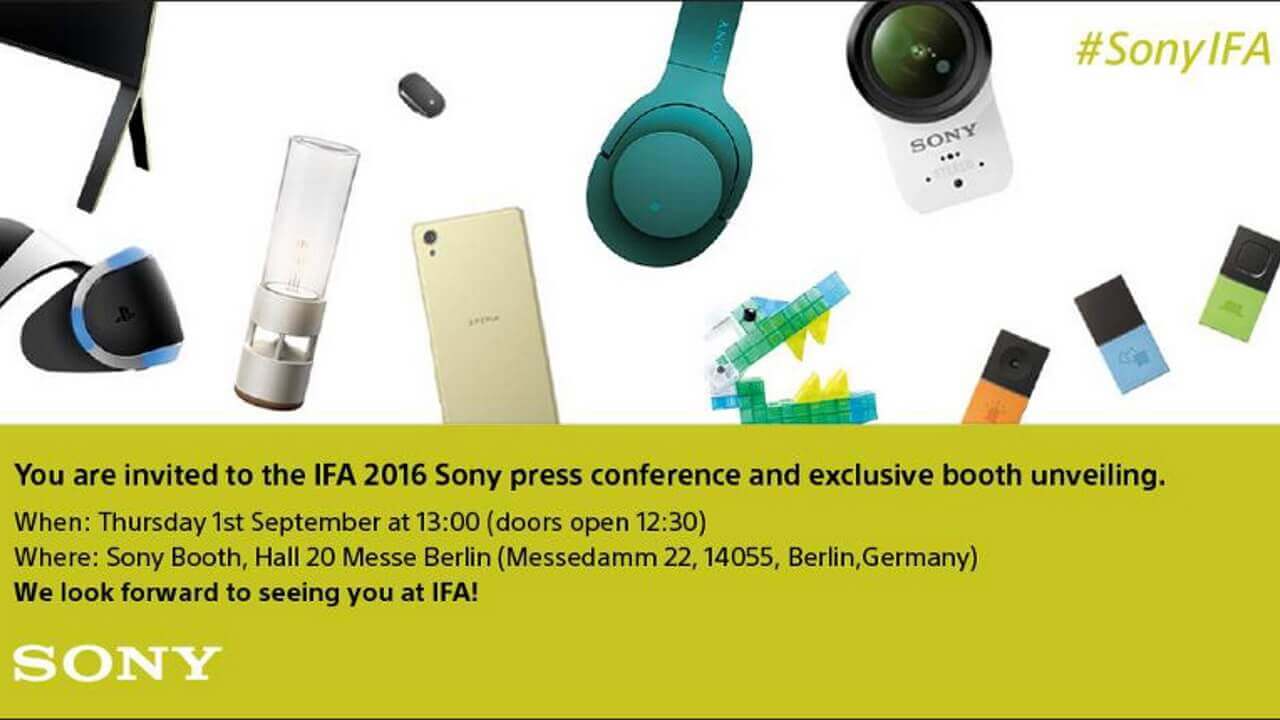 Sony、9月1日にIFA 2016プレスカンファレンス開催