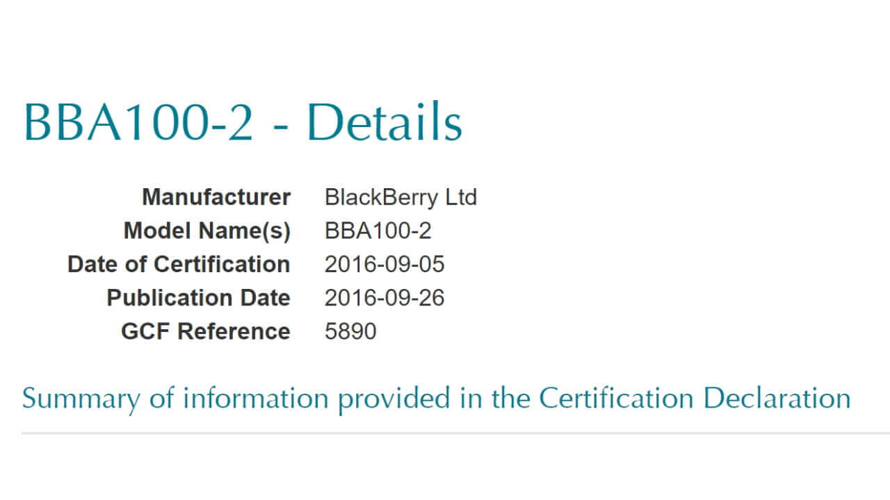 未発表端末「BlackBerry BBA100-2」存在確認！！