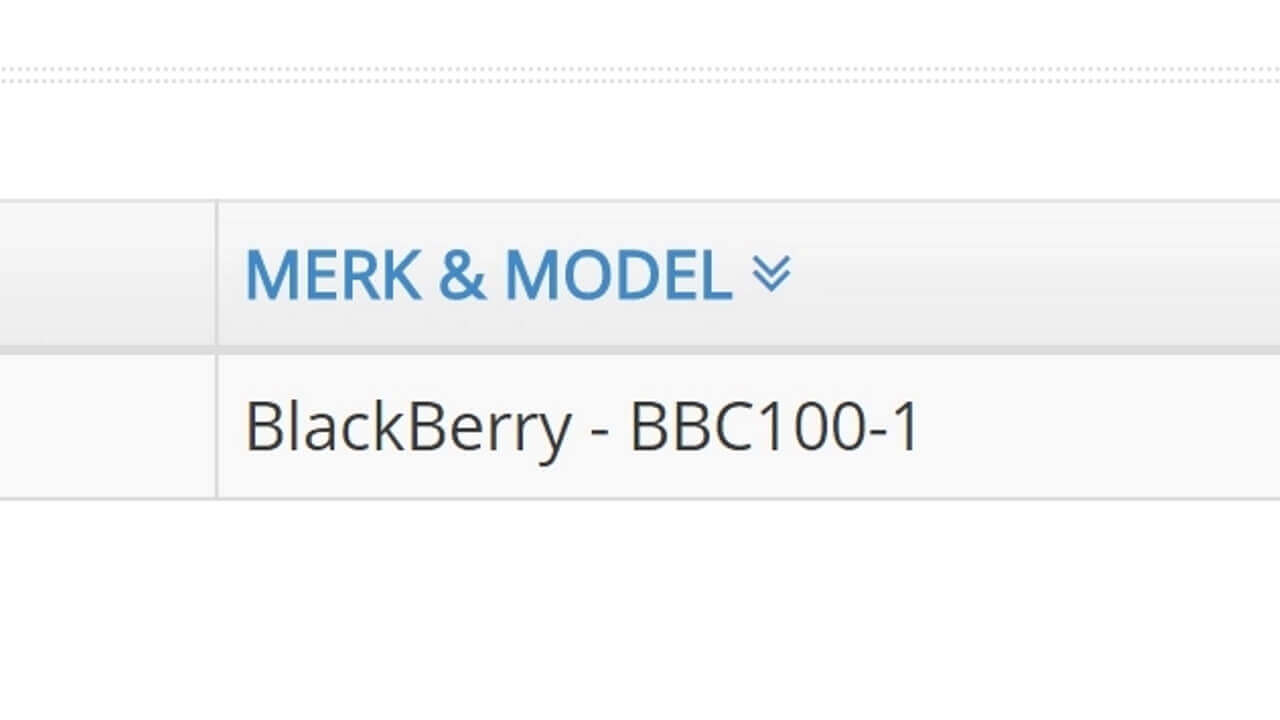 謎型番「BlackBerry BBC100-1」インドネシアの証証明サイトで発見