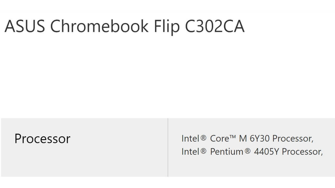 米ASUSで「Chromebook Flip C302CA」Core m7モデル消える