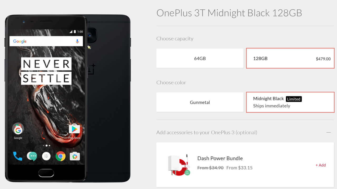 「OnePlus 3T」新色Midnight Black公式サイトで限定販売