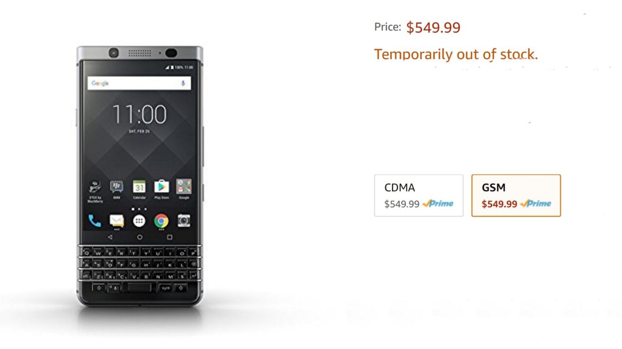 「BlackBerry KEYone」在庫切れは需要過多のため
