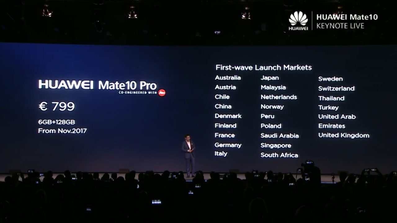 「Huawei Mate 10 Pro」の一次販売国に日本がラインアップ！