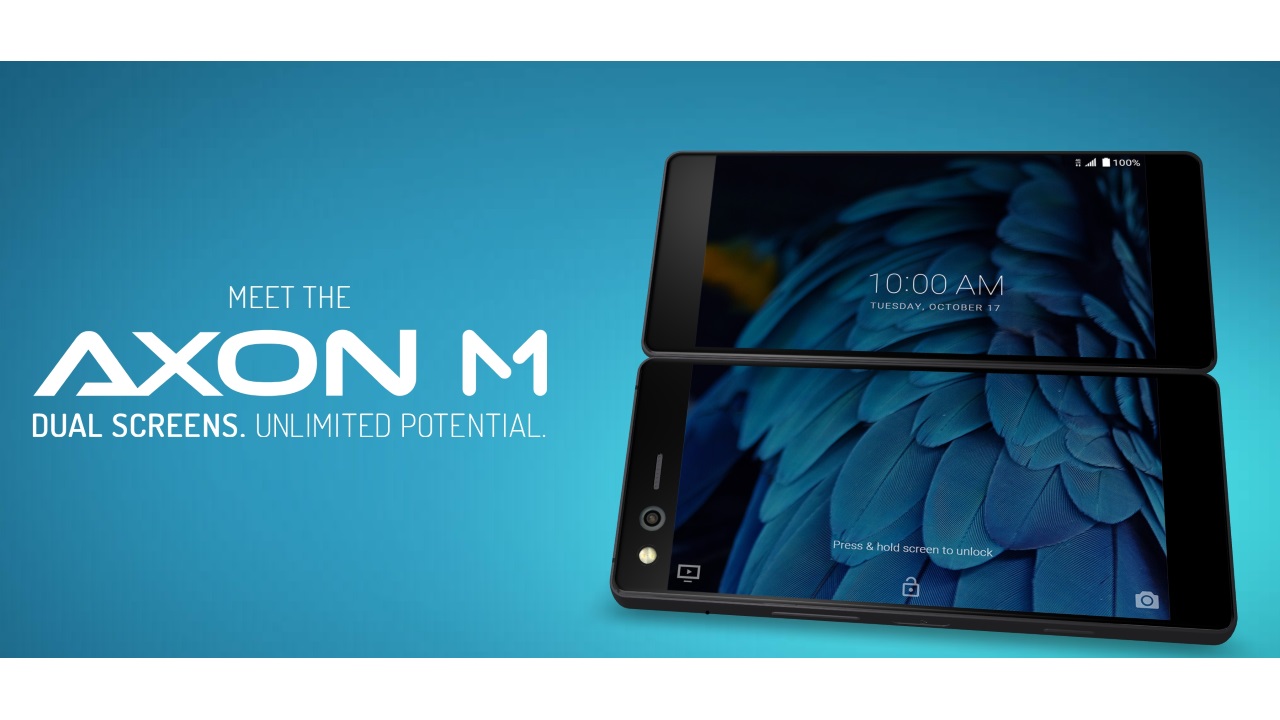 折り畳み式デュアルスクリーンスマートフォン「ZTE Axon M」発表