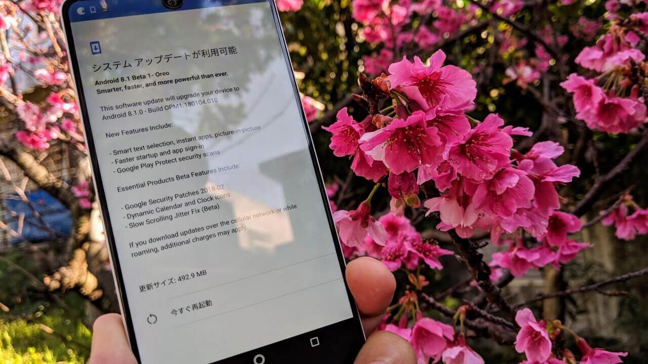 「Essential Phone」Android Oreo Beta、OTAアップデート対応