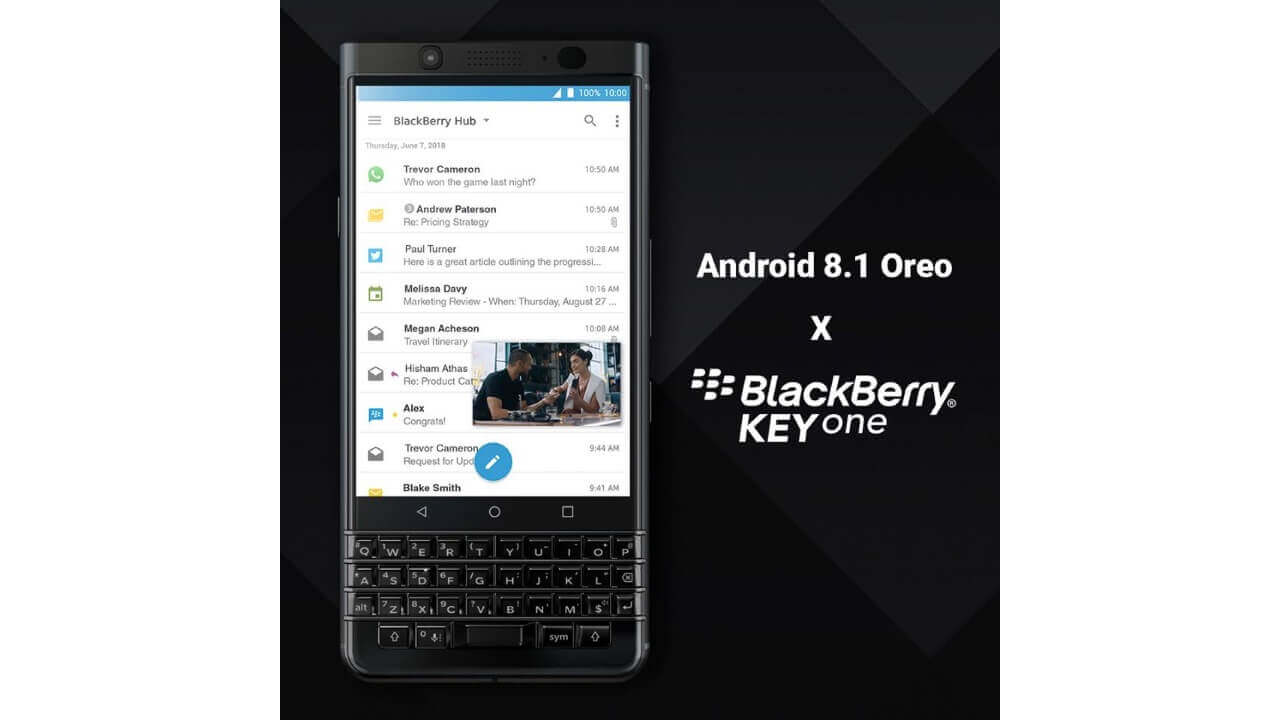 北米で「BlackBerry KEYone」Android 8.1配信開始
