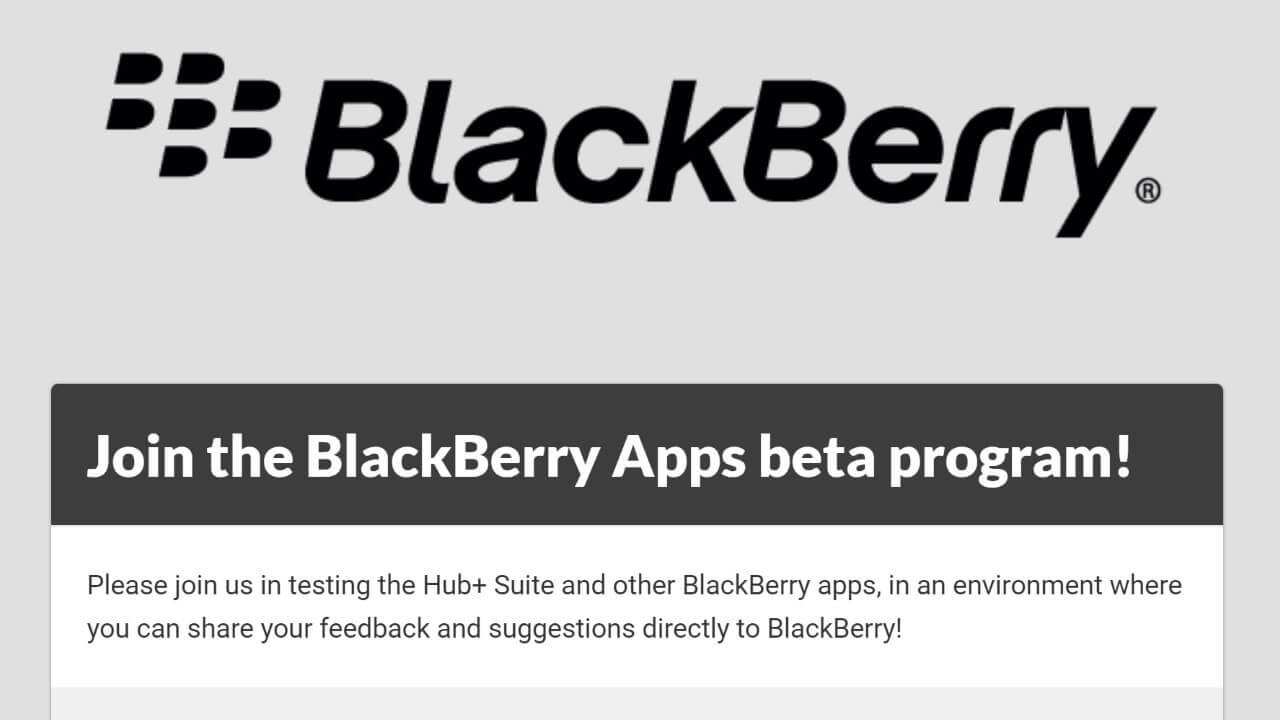 Blackberry Apps beta program