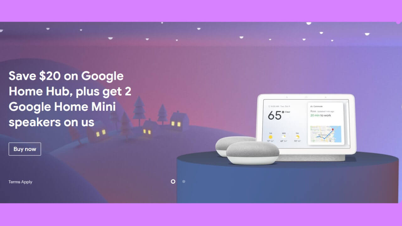 米Googleストア、「Google Home Hub」+「Google Home Mini」×2個を半額に