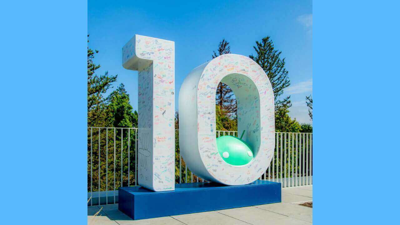Googleマウンテンビュー本社「Android 10」モニュメント公開