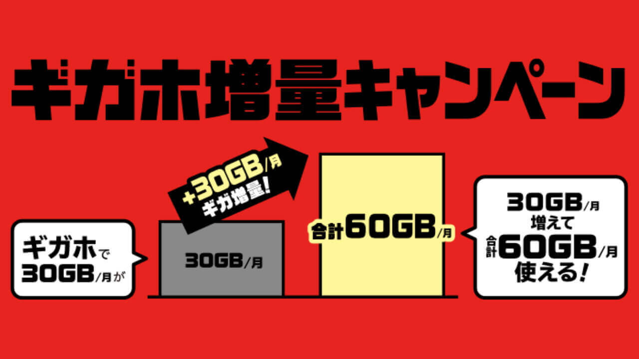 NTTドコモ「ギガホ増量キャンペーン」1月1日から開始