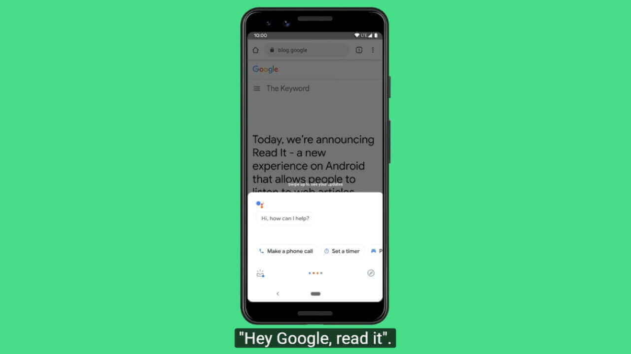 Google、Android「Google アシスタント」の記事読み上げ機能を披露