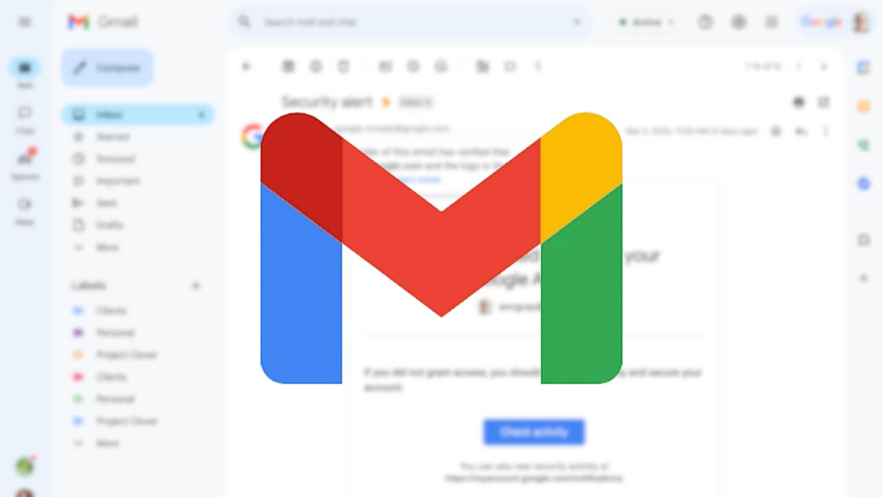 「Gmail」BIMIブランドロゴ認証マーク表示